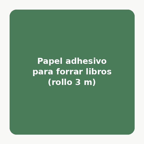 Papel adhesivo para forrar libros (rollo 3 m)