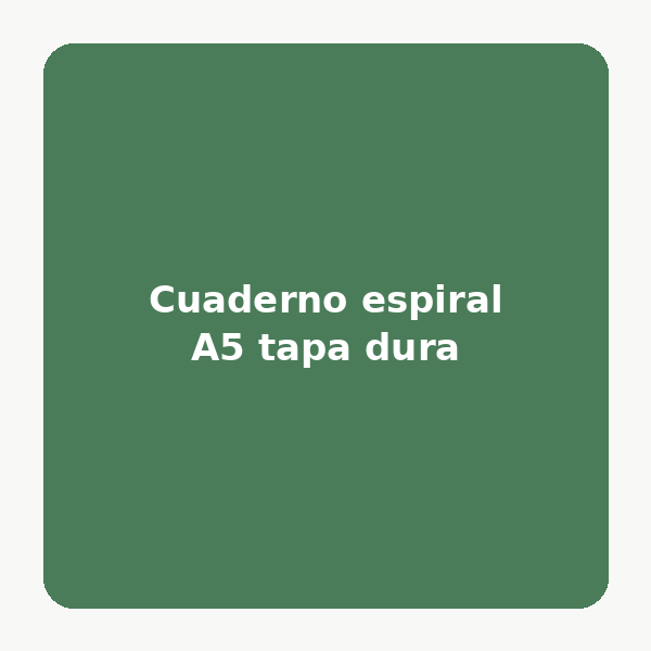 Cuaderno espiral A5 tapa dura (Azul)
