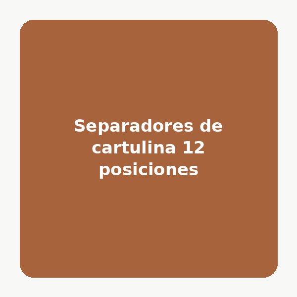 Separadores de cartulina 12 posiciones
