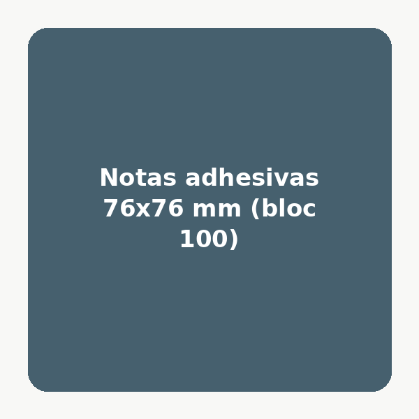 Notas adhesivas 76x76 mm (bloc 100) (Verde)