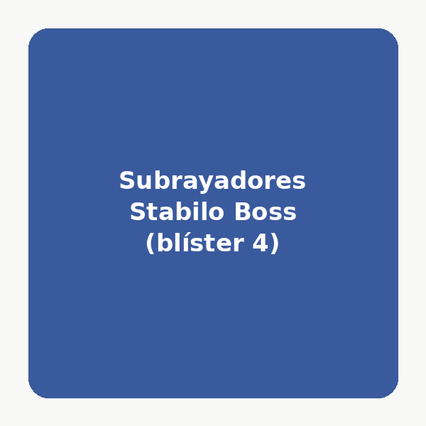 Subrayadores Stabilo Boss (blíster 4)