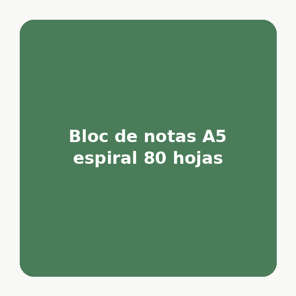 Bloc de notas A5 espiral 80 hojas
