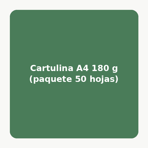 Cartulina A4 180 g (paquete 50 hojas) (Azul)